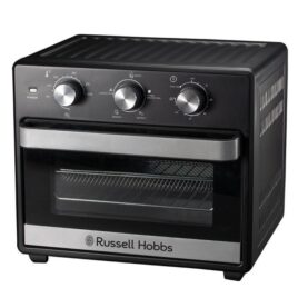 RHAO15 RH AIR FRYER OVEN Extra large 25L family sized capacity Powerful 1500W multifunctional air fryer oven 5 pre-set cooking functions: Air fry, Turbo convection, Defrost, Ferment, Convection 60 minutes timer with auto shut off Adjustable oven temperature control ranging from 110℃ to 230 ℃ Includes: enamel baking tray, chrome air fryer basket, oven rack, and crumb tray