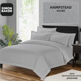 Simon Baker HAMPSTEAD 300TC JACQUARD DUVET QUEEN SILVER