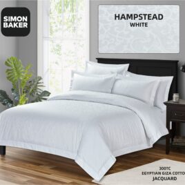Simon Baker HAMPSTEAD 300TC JACQUARD DUVET QUEEN WHITE
