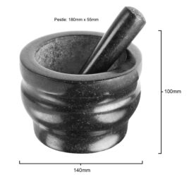 Worcester 14cm Granite Pestle & Mortar Made from superior black granite for style and durability, this hard-wearing pestle & mortar is ideal for use with wet and dry ingredients.