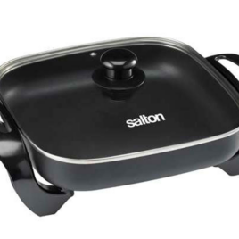 Salton 28cm Frying Pan Pressed Aluminum frypan Frypan Handle will match the color of the new Salton Kettle Bakelite, silicone handle. 2 layers non-stick coating Suitable for heating sources including induction Body thickness 2.5mm