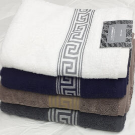 Simon Baker TOWELS 600GSM GREEK KEY BATH SHEET BLACK