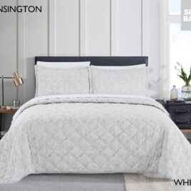 Simon Baker Kensington Jacquard Bedspread White Queen