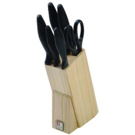 Richardson Sheffield Laser Cuisine knife block 6-piece Black The knives from Laser Cuisine have ergonomically shaped handles and are comfortable to hold. The knives are made with the well-known Laser technology. This means that you get a high-quality knife set that you will enjoy for a lifetime.