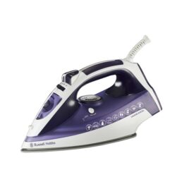 RHI931 RUSSELL HOBBS VAPOR EXCEL IRON 2200-2400W Dry, steam, spray ironing. Powerful burst of steam Ceramic soleplate. Water spray feature Anti-drip feature. Vertical steam feature, ideal for suits, dresses and delicate fabrics. Adjustable thermostat and steam control Fabric temperature guide. Self cleaning Water tank capacity: 320ml. 1.9m power cord