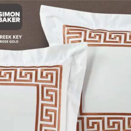 Simon Baker 400TC DUVET COVER GREEK KEY QUEEN ROSE GOLD