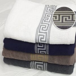 Simon Baker TOWELS 600GSM GREEK KEY BATH GREY