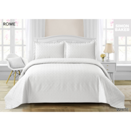 Simon Baker Rome Bedspread White Queen