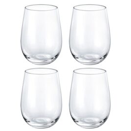 Ducale Stemless 490ml 4pc Durable Lead-free glass 100% made in Italy
