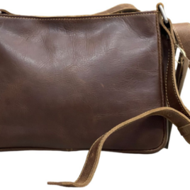 David Jones Brown Leather Crossbody Bag