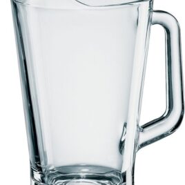 Borgonovo Conic 1.8L Jug 1800 Cc_63 1/2 Oz brimful multipurpose jug 100% made in Italy in extra white quality glass. Ideal to serve beer, plain or flavored water, juice, and soft drink. The rim dimensions allows to easily insert your hand inside the jug for perfect sanitation. Dishwasher safe.