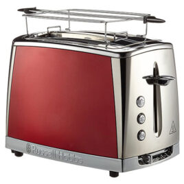 RUSSELL HOBBS 2 SLICE TOASTER LUNA SOLAR RED ‘Lift and look’ feature allowing you to check your toast without cancelling the cycle Adjustable browning control with 6 heat settings Bread centering