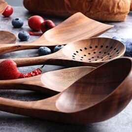 Wooden Spoons 5 pcs Set Size: 16, 24, 25, 25 cm (cooking spoons), 25 cm (turner)
