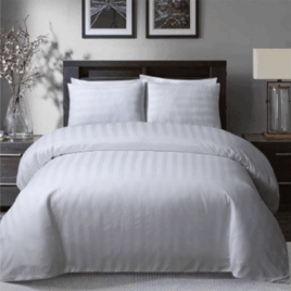 Simon Baker 250T STRIPE DUVET COVER SET QUEEN NATURAL