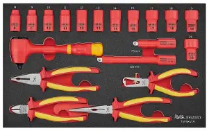 Insulated Socket & Pliers Set FOAM3 19 Pieces